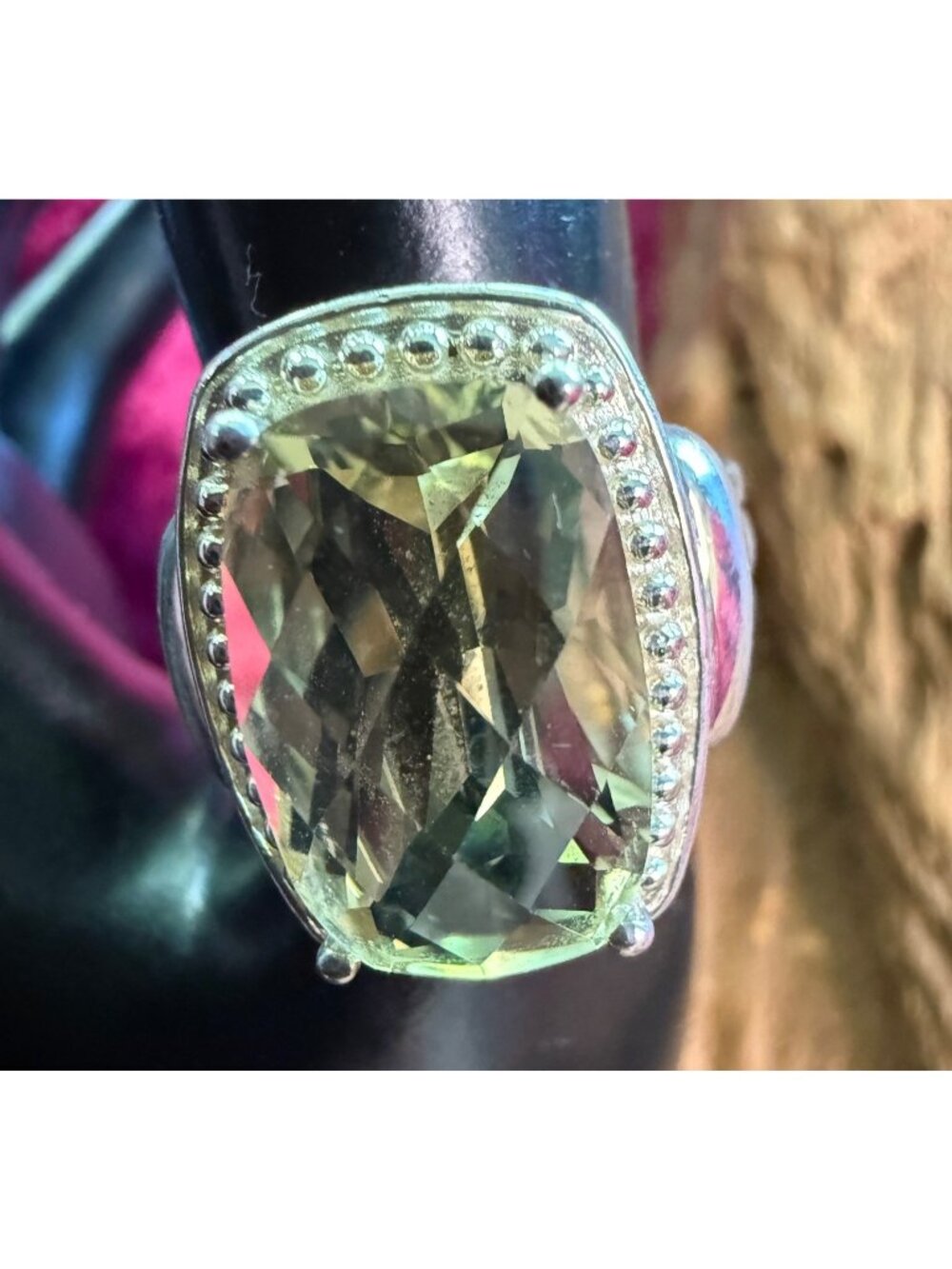 Sterling Silver Ring Prong Set Faceted Tourmaline Stone Size 7 Elegant